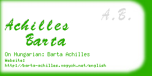 achilles barta business card